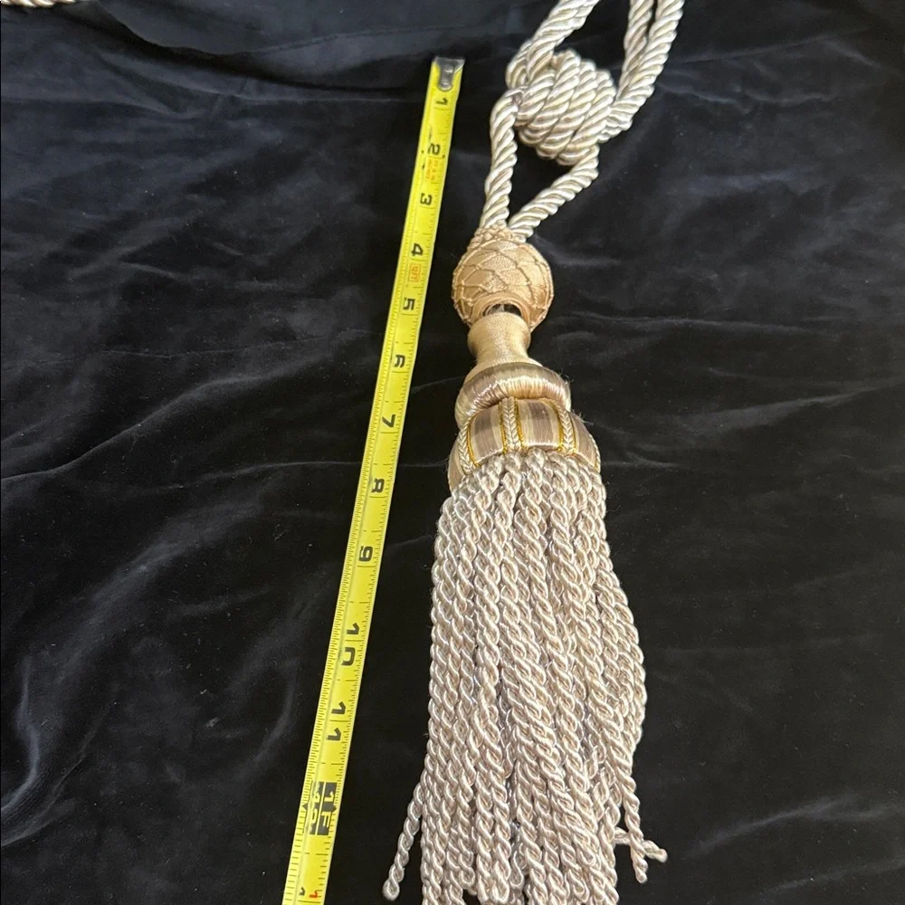 Elegant Rayon cream rope Tassel Curtain Drapery TIE BACKS  4 total